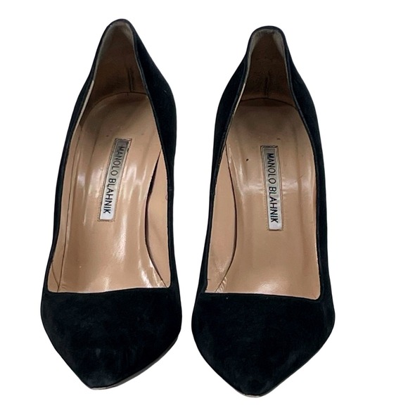 Manolo Blahnik Shoes - Manolo Blahnik Women Pumps BB Pointed Toe Black Suede 39.5